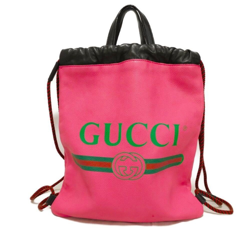 Gucci Small Drawstring Backpack With Web Print, P… - image 1